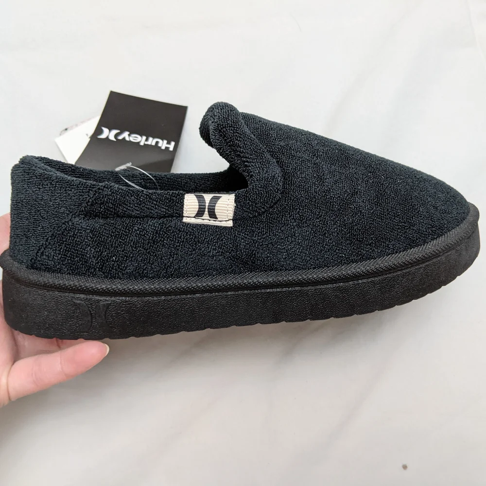 NWT Hurley Unisex Kids Charcoal Slip-On Slippers Size 2
